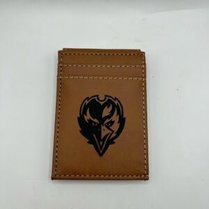 NFL Brown and Black Leather Key Card Holder